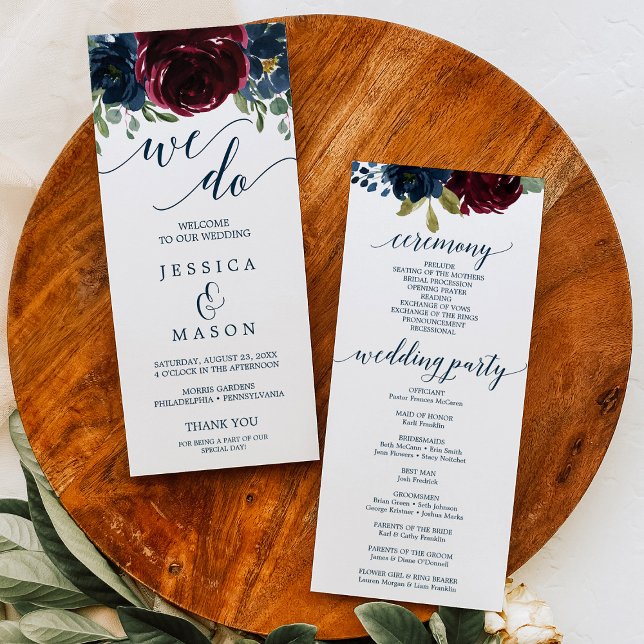 Vi gör Bröllopsprogram Burgundy-flottan Program (Skapare uppladdad)