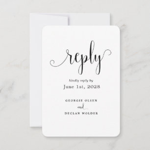 Vi gör Calligraphy Bröllop No Meal Option OSA Kort