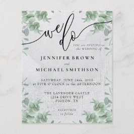 Vi gör Calligraphy Greenery Eucalyptus budget Flygblad