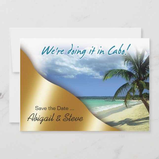 Vi gör det i Cabo! Spara datumet (Framsida)