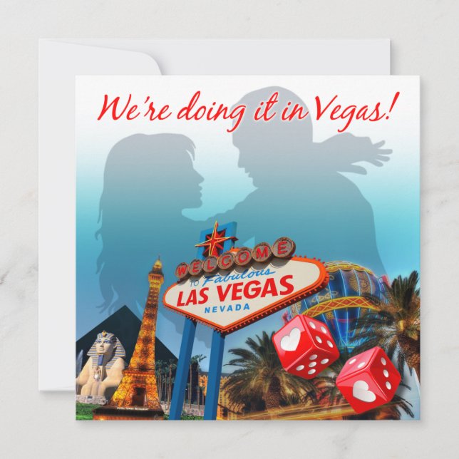 Vi gör det i Vegas Bröllop Inbjudningar (Framsida)