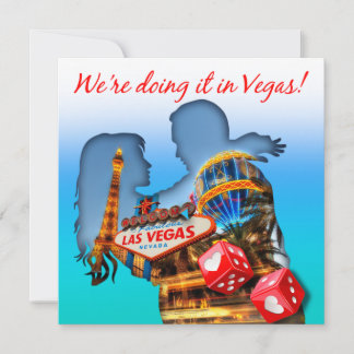 Vi gör det i Vegas Bröllop Inbjudningar