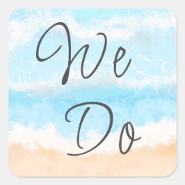 Vi gör det | Kustsälar i Bröllop Fyrkantigt Klistermärke