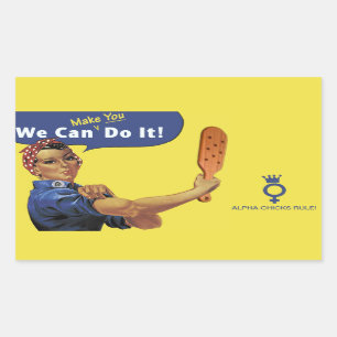 Vi gör det! rektangulärt klistermärke