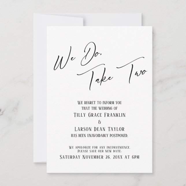 Vi gör det, ta två: Försenat bröllop Enkel kort (Framsida)