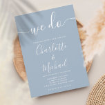 Vi gör Dusty Blue Namnteckning skript Bröllop Inbjudningar<br><div class="desc">Elegant,  dammig,  blåaktig inbjudan att namnteckning bröllop med namnteckning stil namn,  den här snyggten kan vara personlig med din information i chic,  vit skrift. Designad av Thisisnotme©</div>
