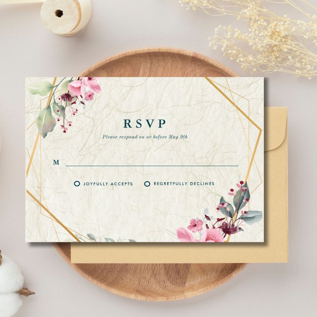 Vi gör Elegant Blommigt Botaniska Bröllop OSA Kort (We Do Elegant Floral Botanical Wedding RSVP Card)