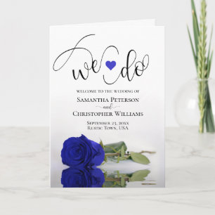Vi gör Elegant Royal Blue eller Cobalt Ro Bröllop Program