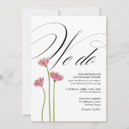 Vi Gör Elegant Skript Blommig Bröllop Inbjudningar