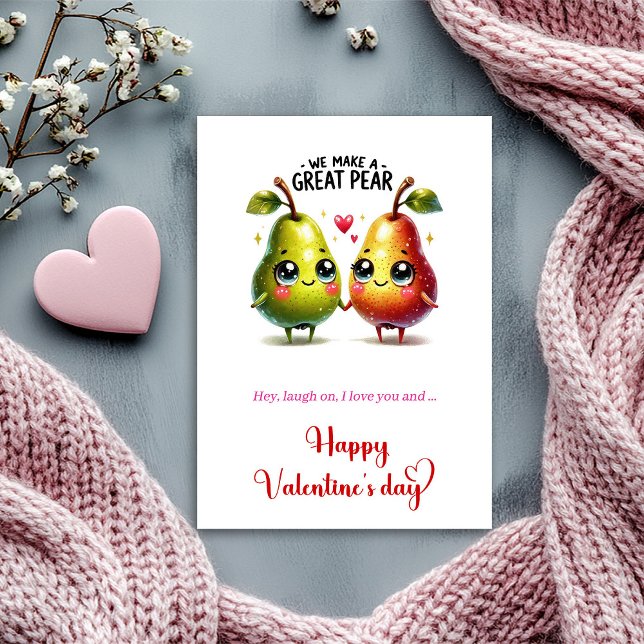 Vi gör en fantastisk päron Roligt jag älskar dig K Julkort (We make a great pear Funny I love you Card)