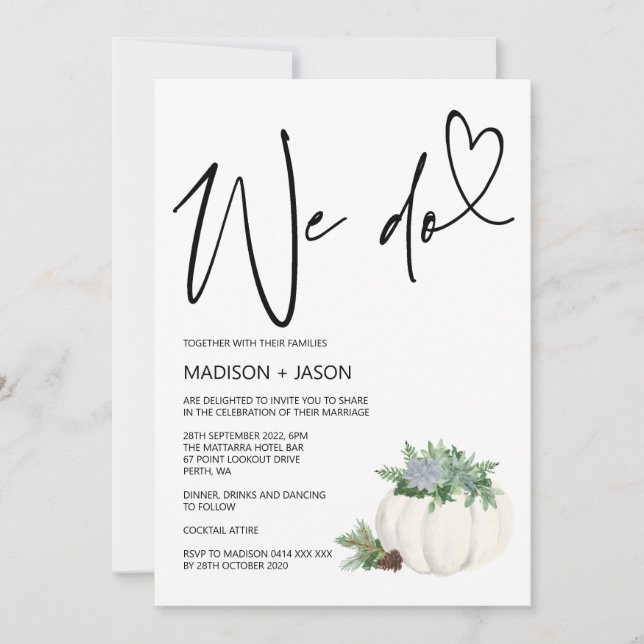 Vi gör enkel, modern Bröllop-fallande Thanksgiving Inbjudningar (Framsida)