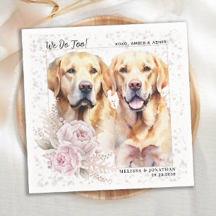 Vi gör för Labrador Retriever Blommigt Hund Bröllo Pappersservett