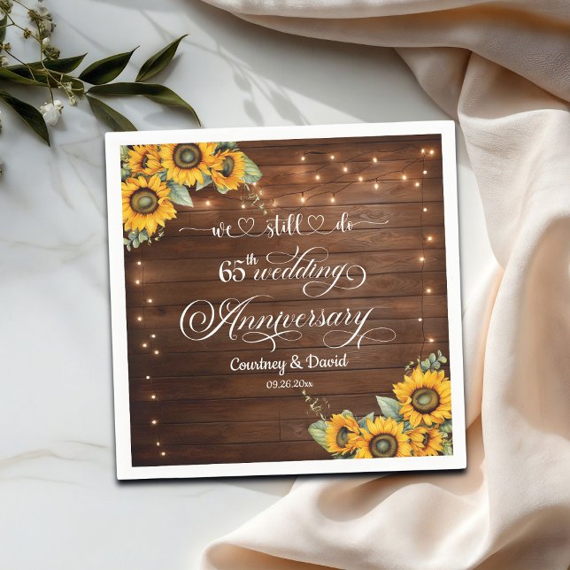 Vi gör fortfarande 65e Bröllop-årsdagen String Lju Pappersservett (Skapare uppladdad)