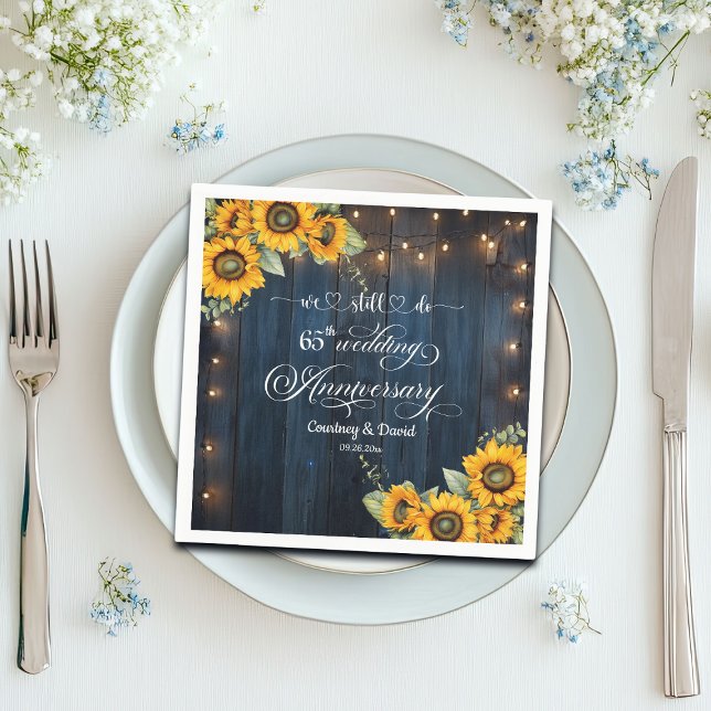 Vi gör fortfarande 65e Bröllop-årsdagen String Lju Pappersservett (Skapare uppladdad)