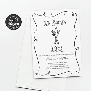 Vi gör fortfarande BBQ-jubileumspartaj invitation Inbjudningar