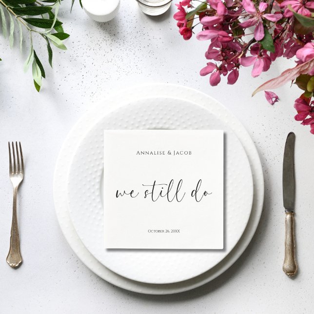 Vi gör fortfarande Black & White Vow Renewal Cockt Pappersservett (Skapare uppladdad)