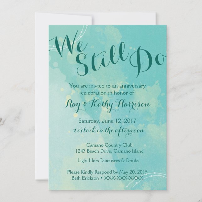 Vi gör fortfarande bröllopsjubileums inbjudan (Framsida)