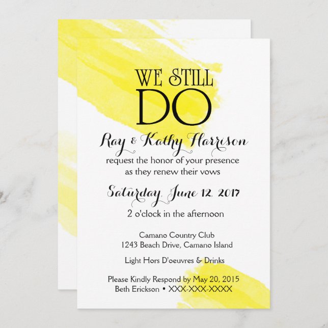 Vi gör fortfarande bröllopsjubileums inbjudningar (Fram/baksida)