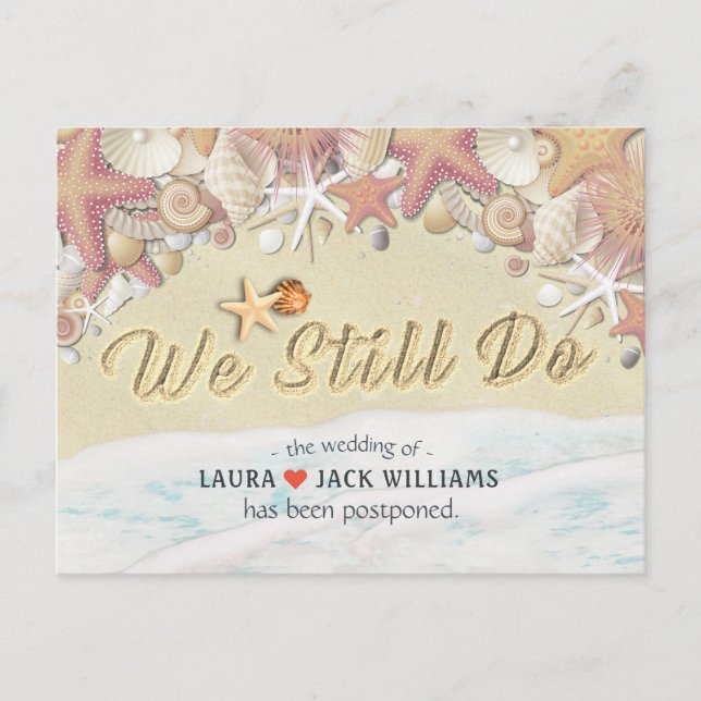 Vi Gör Fortfarande Bröllopsuppskov Sommar Strand S Meddelande Vykort (Framsida)