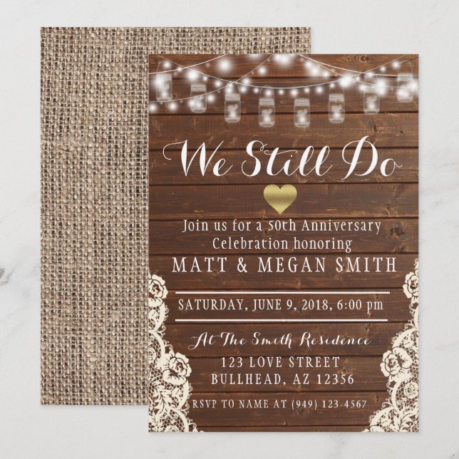 Vi gör fortfarande ett års träskiva i Ljus Inbjudningar (Fram/baksida)