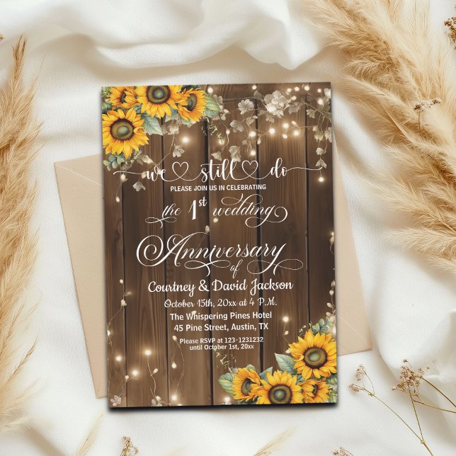 Vi gör fortfarande första Bröllop-årsdagen av Stri Inbjudningar (Skapare uppladdad)