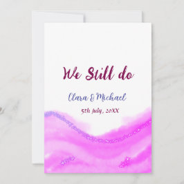 Vi gör fortfarande rosa lila akvarell glitter glan inbjudningar