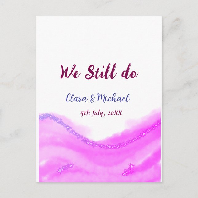 Vi gör fortfarande rosa lila akvarell glitter glan vykort (Framsida)