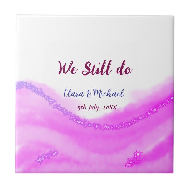 Vi gör fortfarande rosa lila  glitter gnistra kakelplatta (Framsidan)