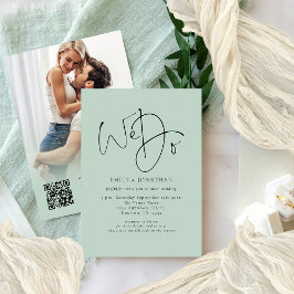Vi gör fotoövertäckning Skriptgenkodssage QR Bröll Inbjudningar