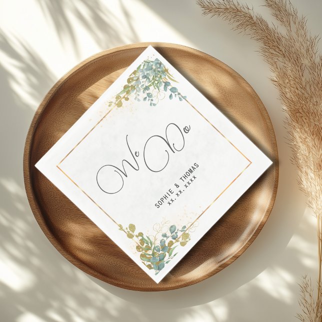 Vi gör Grönt och guld eucalyptus vattenfärgen bröl Pappersservett (Skapare uppladdad)