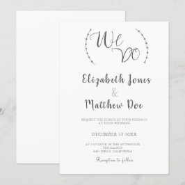 Vi gör kallgrafi minimalistisk bröllopsinbjudning inbjudningar