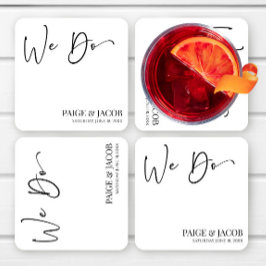 Vi gör klassiskt, modernt, minimalistiskt Bröllop Underlägg Papper Kvadrat