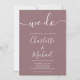 Vi gör Mauve Signature Script Bröllop Inbjudningar