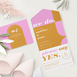 Vi gör modern Rosa och Gult Retro-Abstrakt