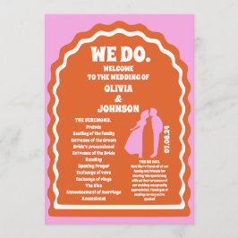 Vi gör Orange Retro Arch Bröllop serviceorder Program
