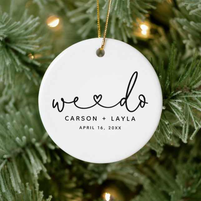 Vi gör Personlig Bröllop Julgransprydnad Keramik (Träd)