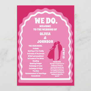 Vi gör Rosa Retro Arch Bröllop serviceorder Program