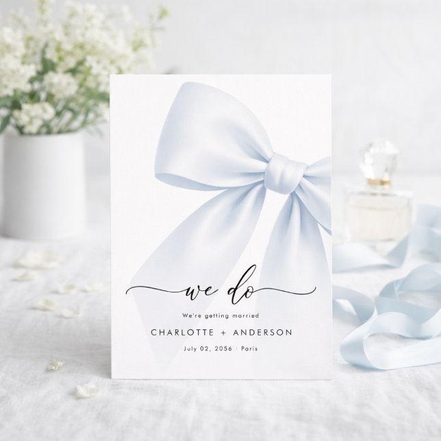 Vi gör | Whimsy Script Modern Elegant Båge Bröllop Spara Datumet (Skapare uppladdad)