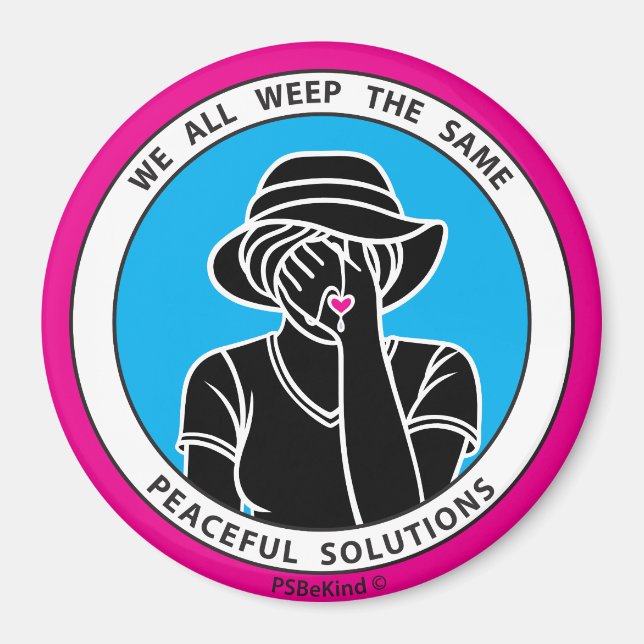 Vi gråter alla samma 1 Rosa_3-tumsmagnet Magnet (Framsidan)