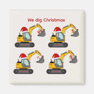 Vi gräver jul - Santas grävmaskiner Magnet