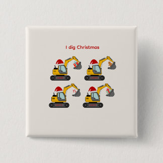 Vi gräver jul - Santas grävmaskiner Magnet Knapp