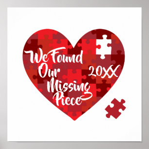 Vi grundar vårt saknade biet - pusselhjärta poster