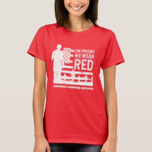 Vi ha på sig den röda fredagsoldaten t shirt