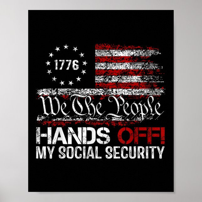 Vi Händer utanför min Social Security America Poster (Framsidan)