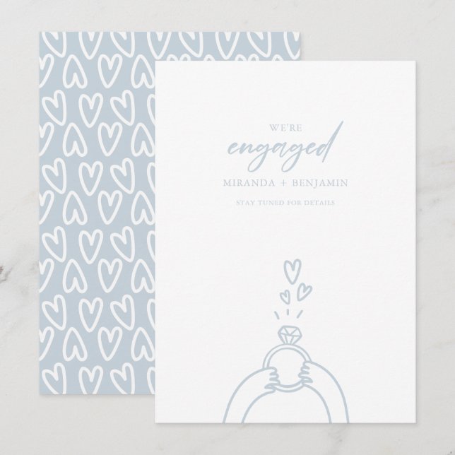 Vi har aviserat Förlovning Inbjudningar (Fram/baksida)