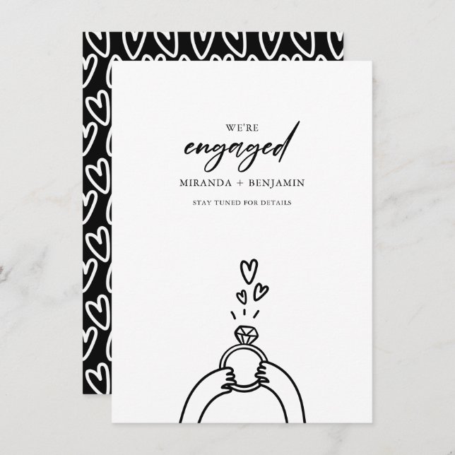 Vi har aviserat Förlovning Inbjudningar (Fram/baksida)