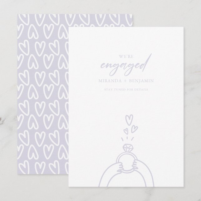 Vi har aviserat Förlovning Inbjudningar (Fram/baksida)