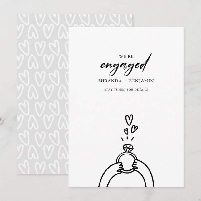 Vi har aviserat Förlovning Inbjudningar (Fram/baksida)