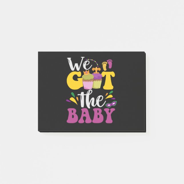 Vi Har Baby Cute Gravid Mardi Gras Gift Post-it Block (Framsida)