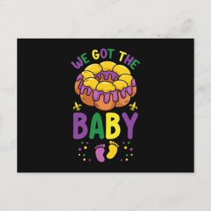 Vi Har Baby Mardi Gras Gravid Meddelande Vykort